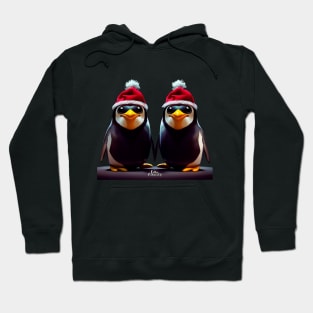 Couple of cute Christmas penguins Hoodie